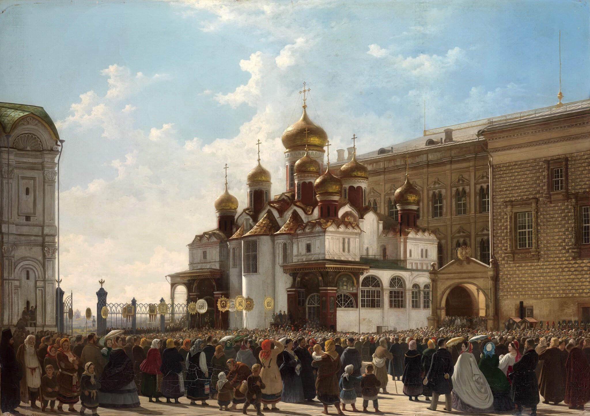 Карл-Фридрих Петрович Бодри - Крестный ход у Благовещенского собора в Московском Кремле. 