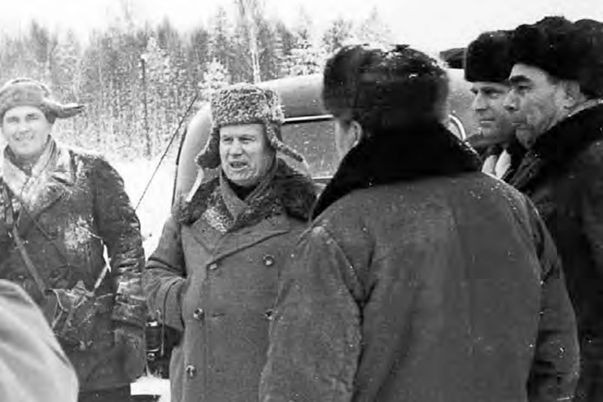 Н. С. Хрущёв, Д. С. Полянский, Л. И. Брежнев. Январь 1961 г.