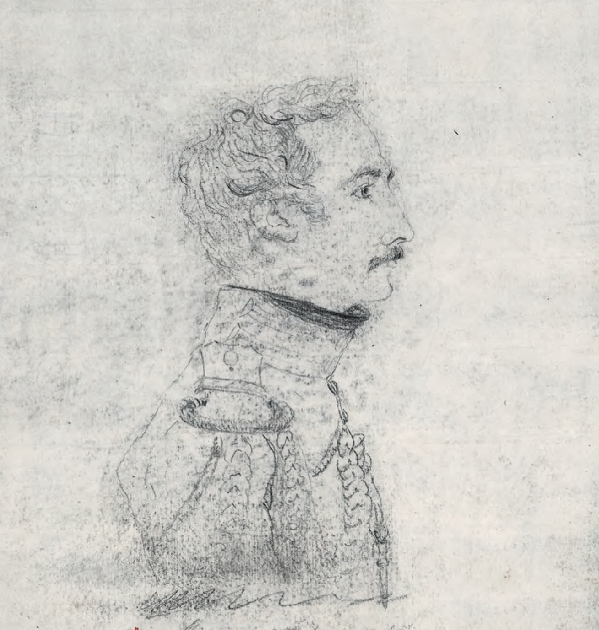 Поручик лейб-гвардии Егерского полка
В. А. Перовский. Рисунок великого князя
Николая Павловича. 1816 г.