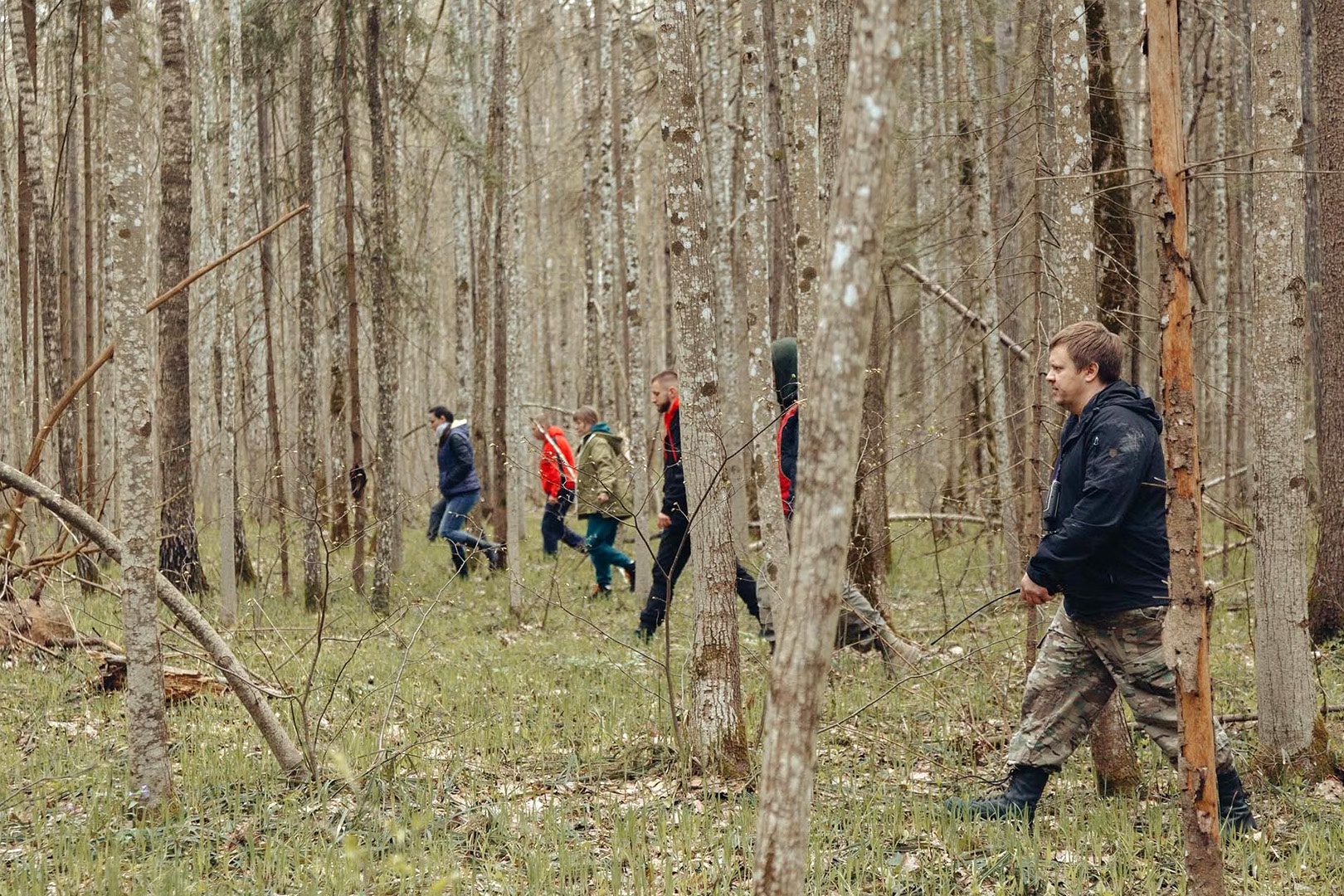Во время поисков. 