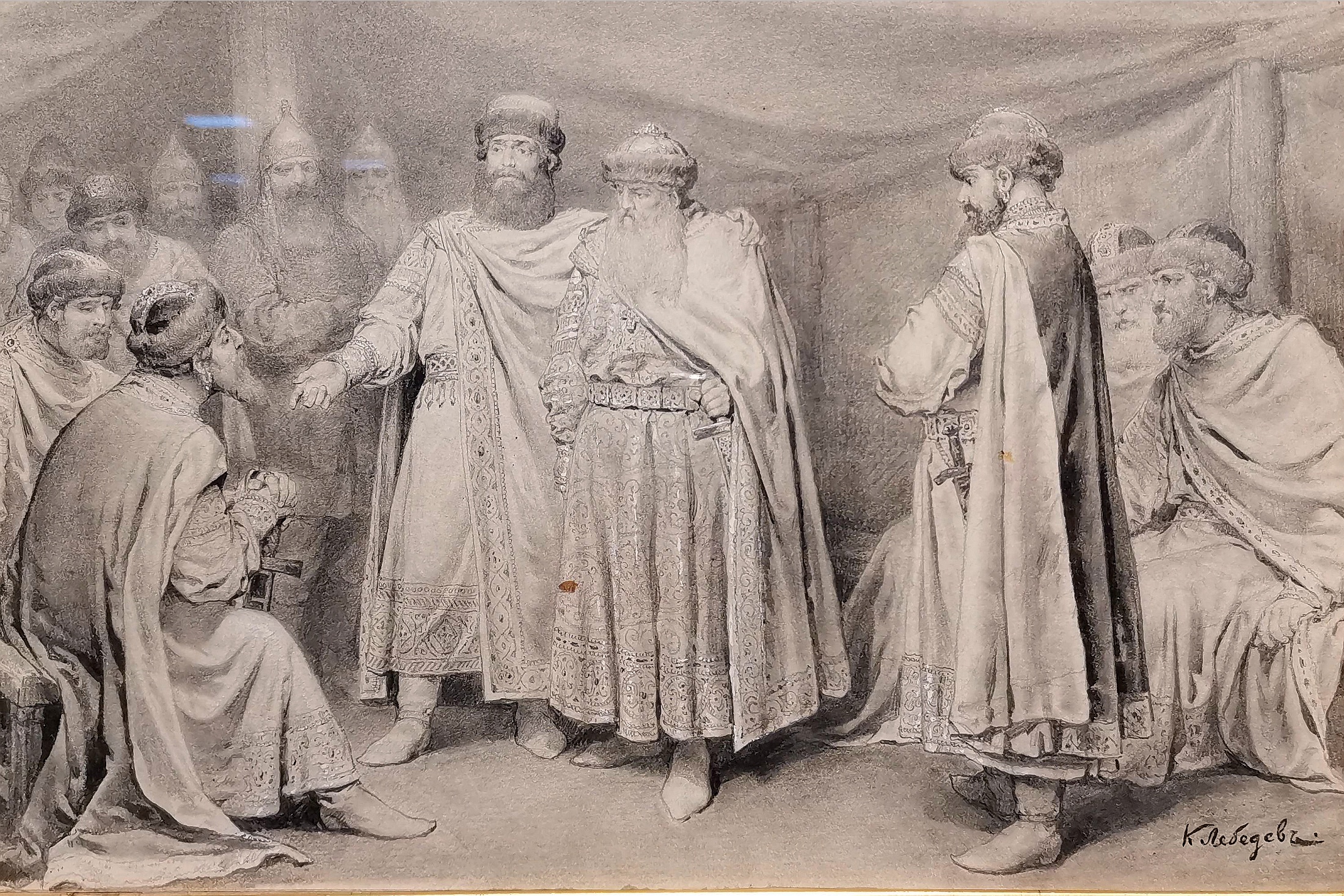 Князь Владимир с иностранными послами, Иван Грозный перед зовущим его на престол народом, царевич Петр и сестра его Софья, запорожские казаки и ерническое письмо султану - события прошлого и реальных деятелей сегодня зачастую представляют такими, какими их изобразили художники. 