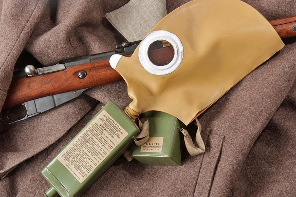 Противогаз Зелинского в музее.