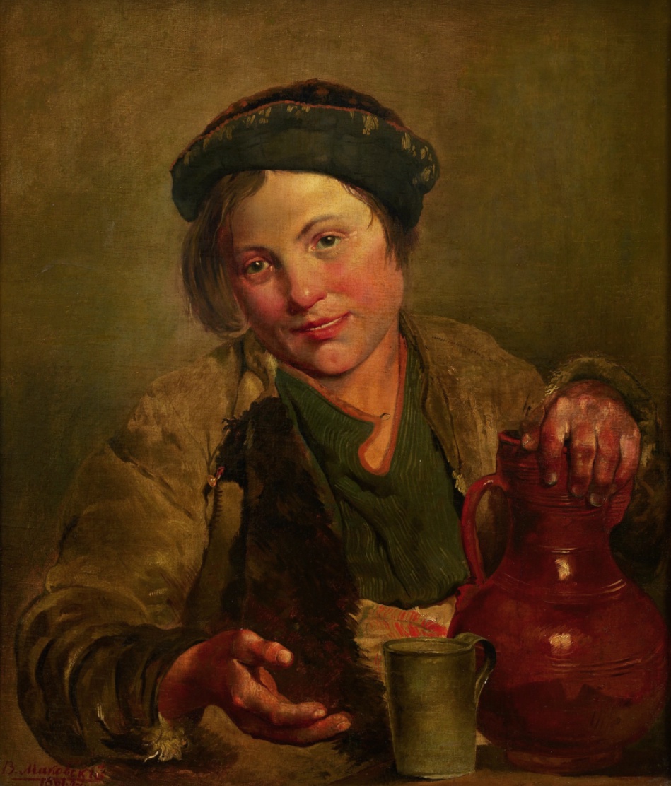 В. Маковский. Мальчик, продающий квас. 1861