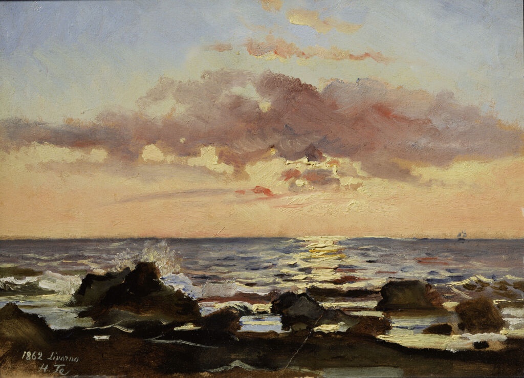 Н. Ге. Закат на море в Ливорно. 1862