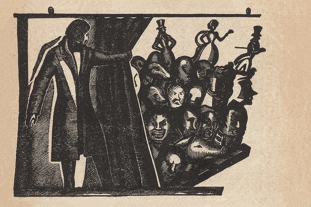 В. Фаворский. Обложка собрания сочинений Н.В. Гоголя 